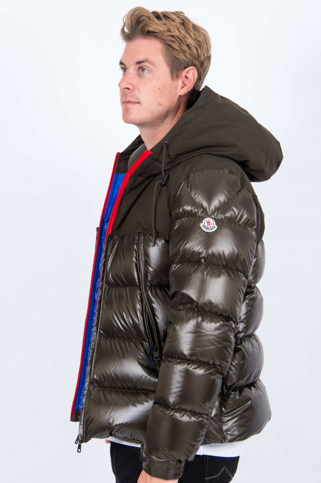 Moncler Daunenjacke EYMERIC in Oliv/Rot