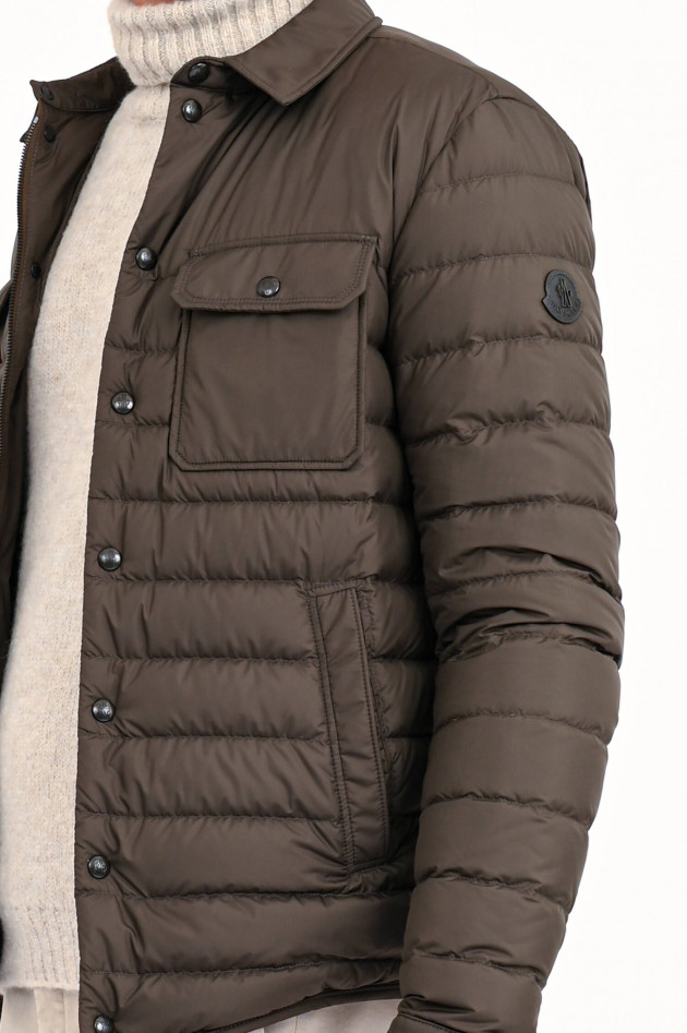 Moncler Daunenstepp-Hemdjacke SAMARY in Oliv