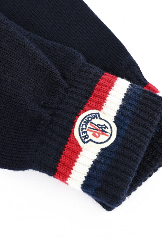 Moncler Handschuhe mit Logo-Patch in Navy