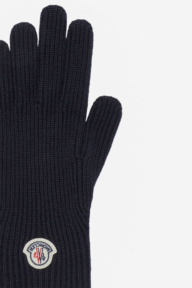 Moncler Woll-Handschuhe in Navy