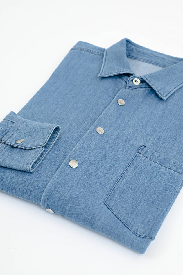 Moncler Jeanshemd in Mittelblau