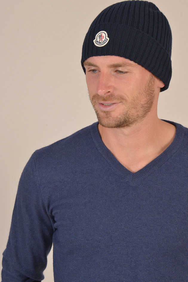 Moncler Mütze aus Cashmere in Navy