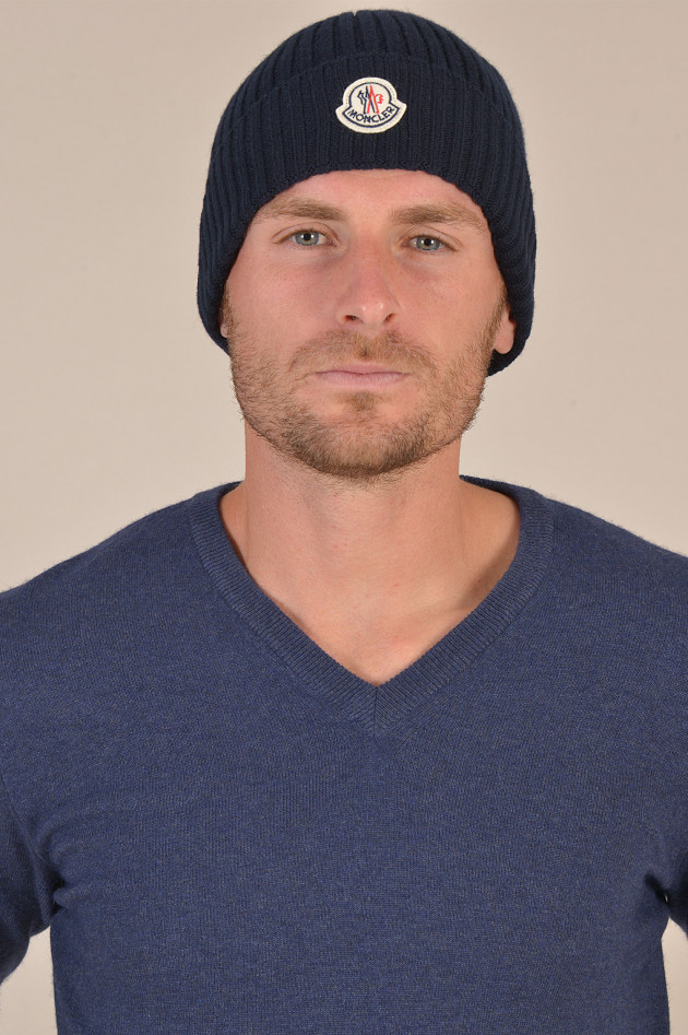 Moncler Mütze aus Cashmere in Navy