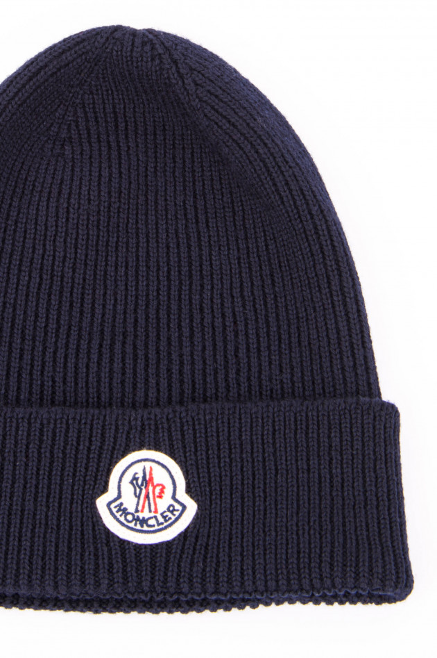 Moncler Mütze aus Schurwolle in Navy