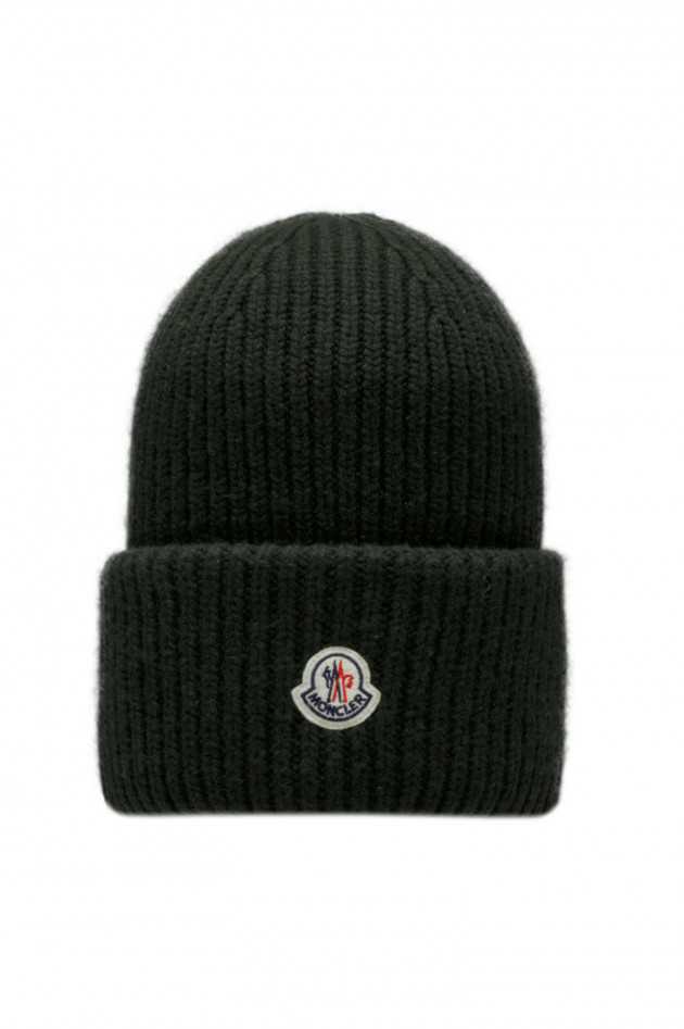 Moncler Beanie aus Woll-Kaschmir-Mix in Waldgrün