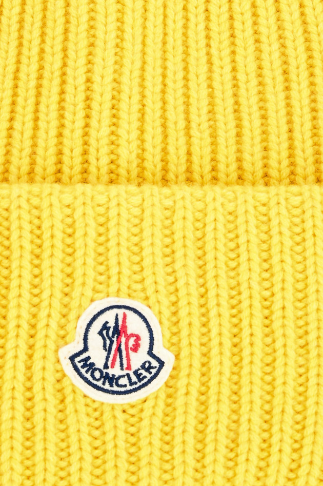 Moncler Beanie aus Woll-Kaschmir-Mix in Gelb