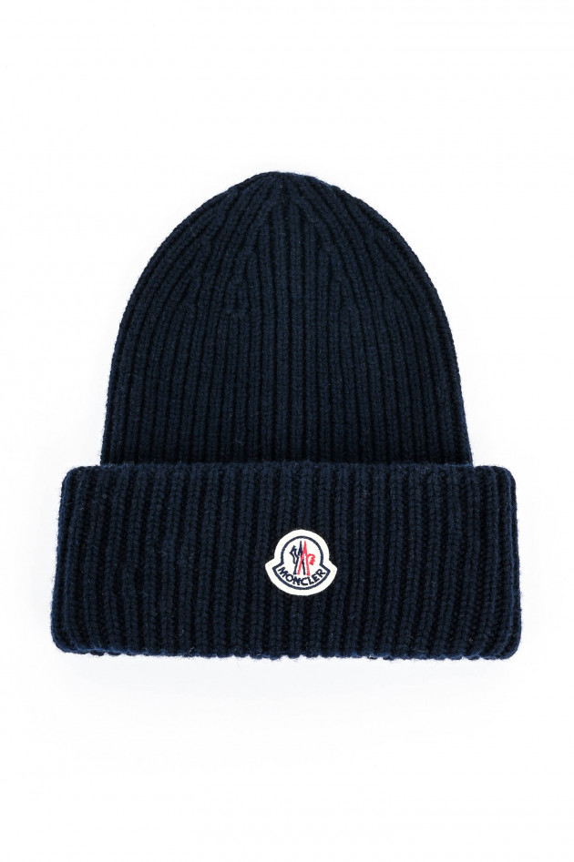 Moncler Beanie aus Woll-Kaschmir-Mix in Navy