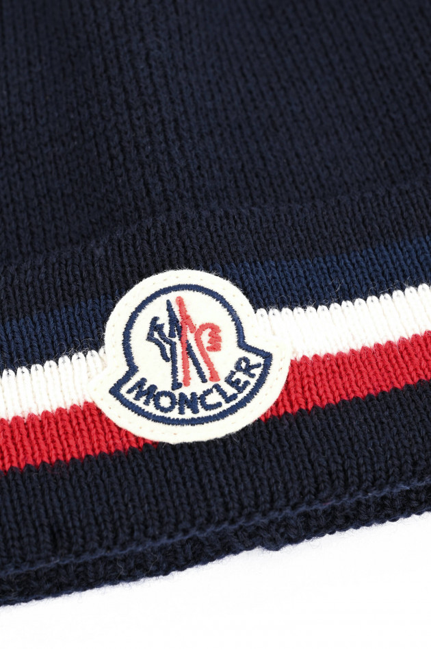 Moncler Mütze mit Logo-Patch in Navy