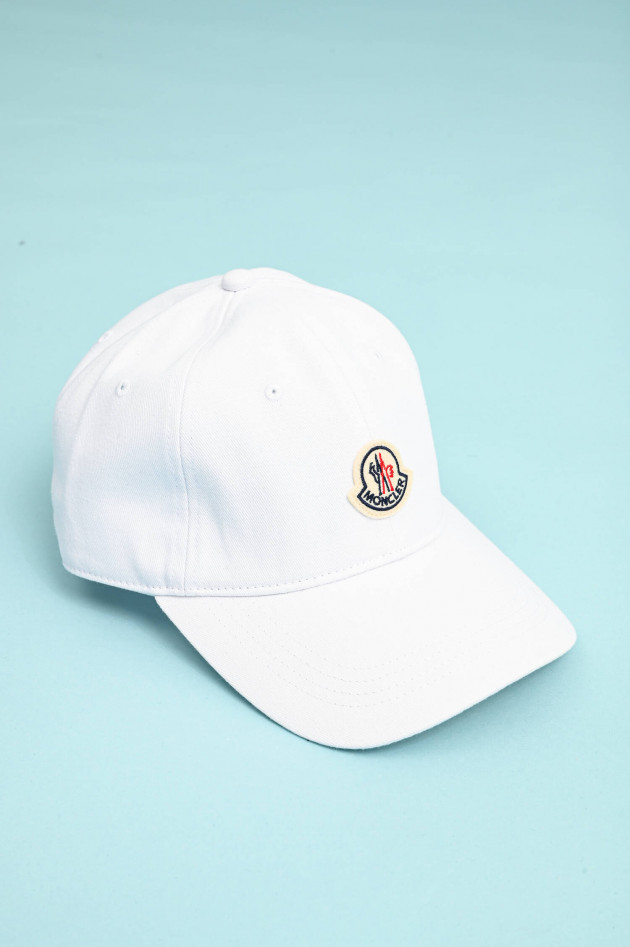 Moncler Basecap mit Logo-Patch in Weiß