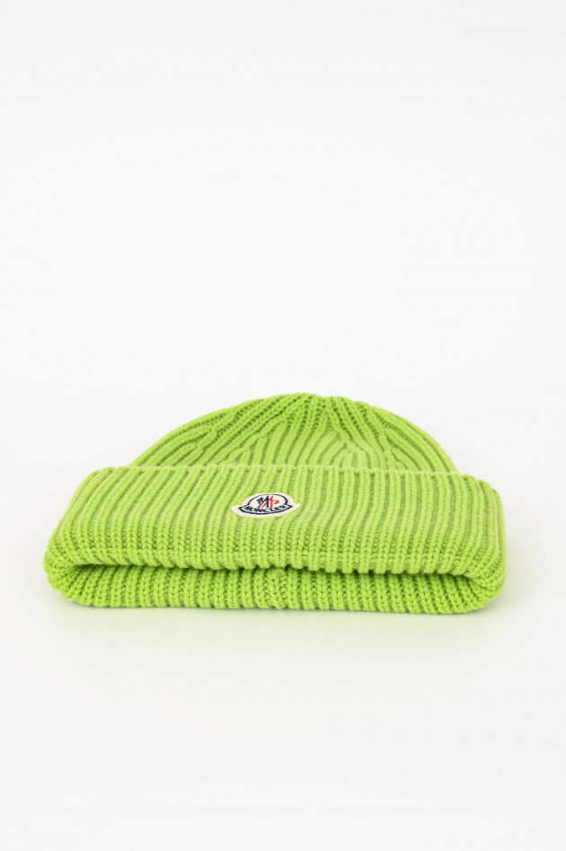 Moncler Mütze aus Woll-Cashmere-Mix in Hellgrün
