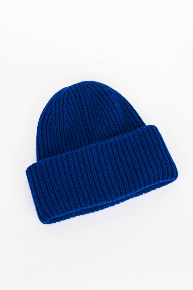 Moncler Mütze aus Woll-Cashmere-Mix in Blau