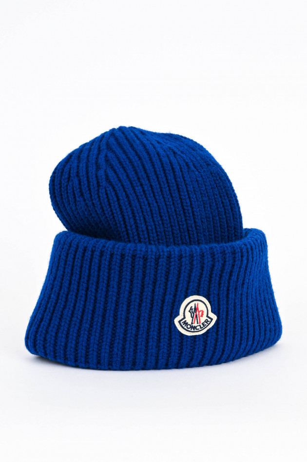 Moncler Mütze aus Woll-Cashmere-Mix in Blau