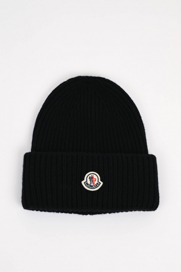 Moncler Mütze aus Schurwolle und Cashmere in Schwarz