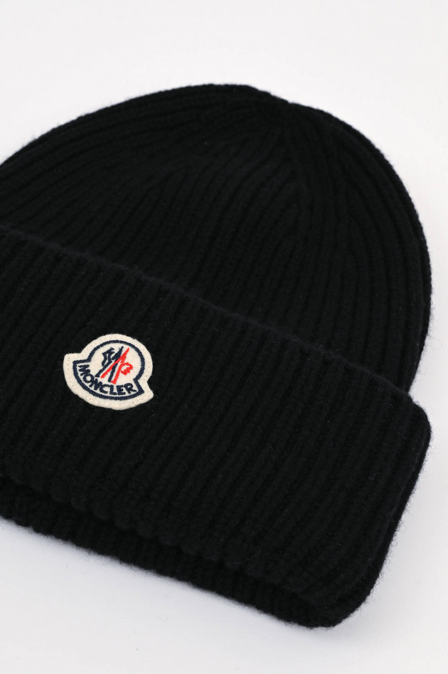 Moncler Mütze aus Schurwolle und Cashmere in Schwarz