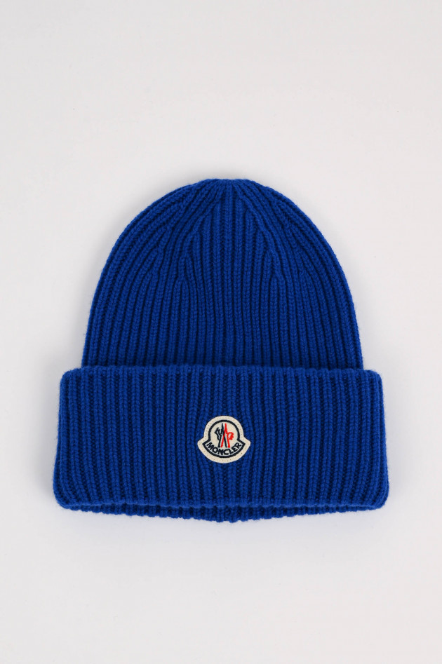 Moncler Mütze aus Schurwolle und Cashmere in Kobaltblau