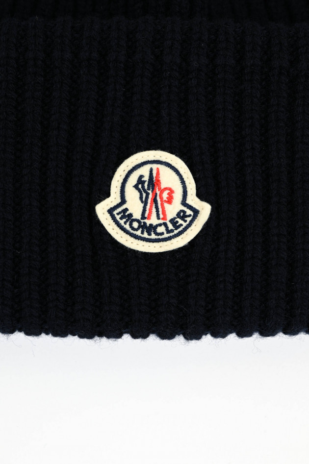 Moncler Mütze aus Schurwolle in Navy