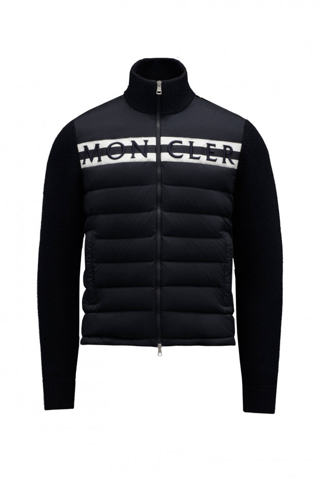 Moncler Jacke mit Strick-Einsätzen in Navy