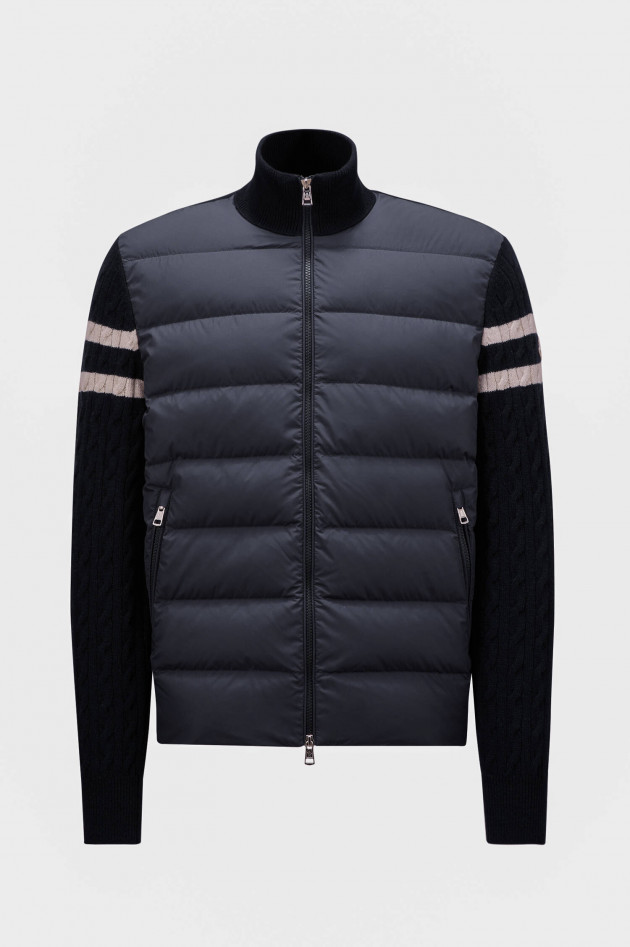 Moncler Hybrid Jacke aus Woll-Mix in Navy