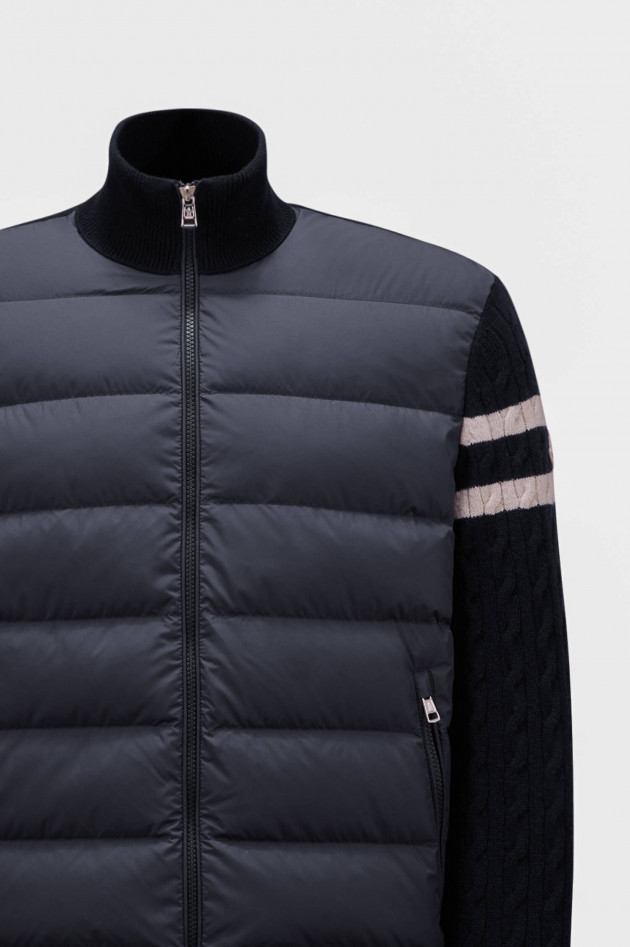 Moncler Hybrid Jacke aus Woll-Mix in Navy