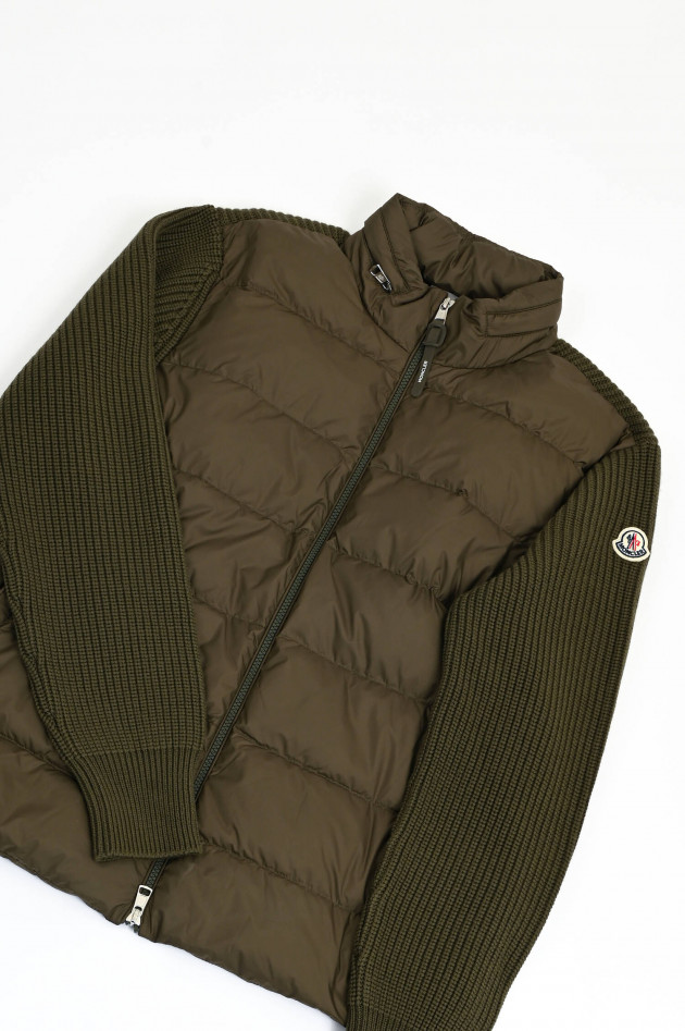 Moncler Hybrid-Strickjacke in Oliv