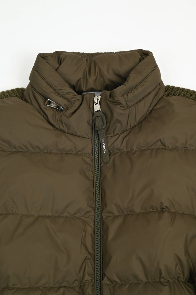 Moncler Hybrid-Strickjacke in Oliv