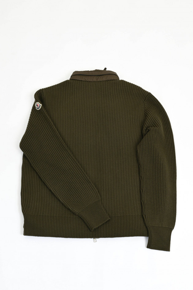 Moncler Hybrid-Strickjacke in Oliv