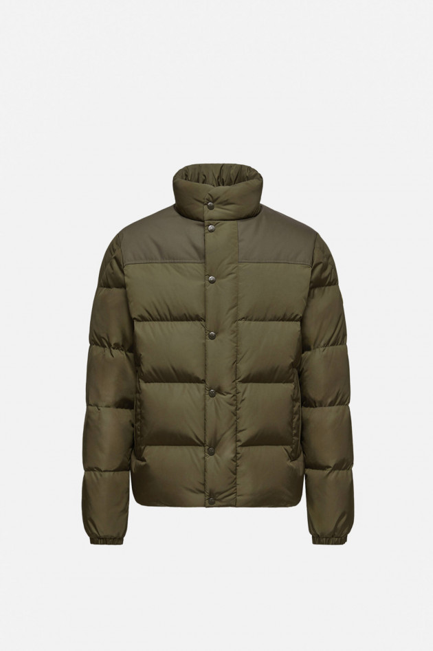 Moncler Daunenjacke mit andersfarbigen Einsatz in Oliv