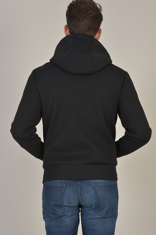 Moncler Sweatjacke mit Neoprenoptik in Schwarz