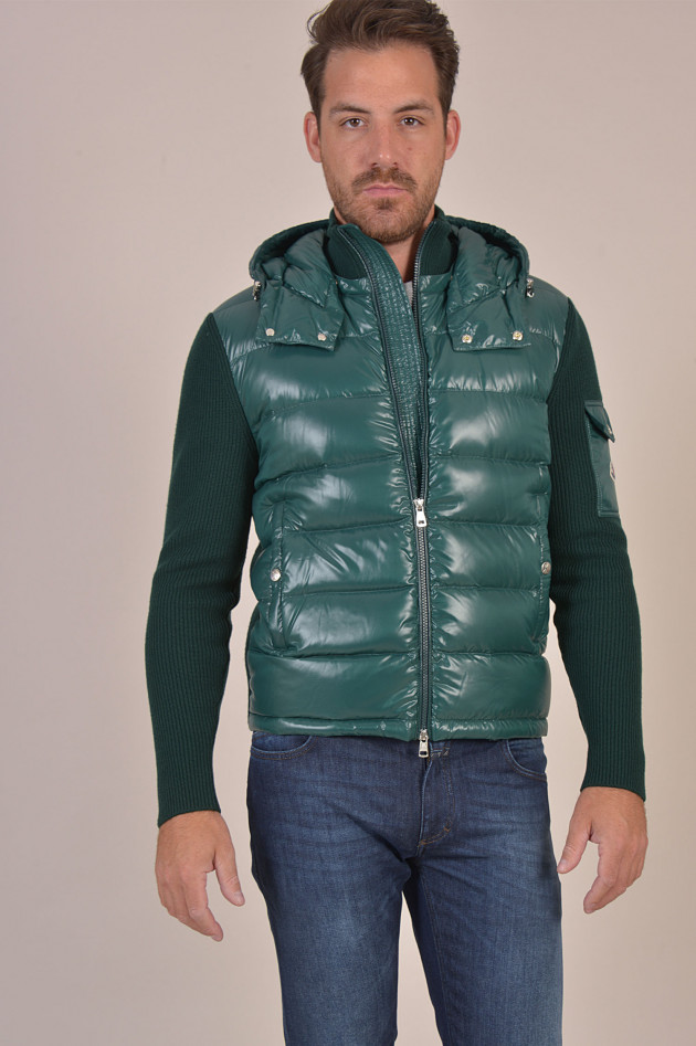 Moncler Jacke mit Strickeinsatz in Grün