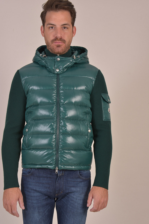 Moncler Jacke mit Strickeinsatz in Grün