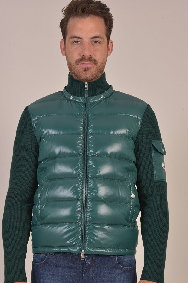 Moncler Jacke mit Strickeinsatz in Grün