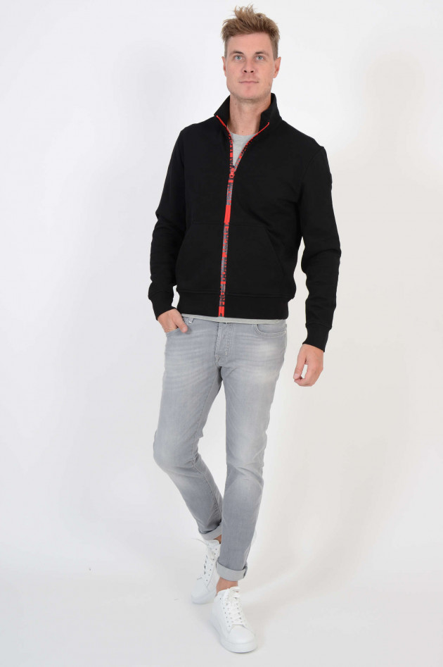 Moncler Sweatjacke in Schwarz/Rot