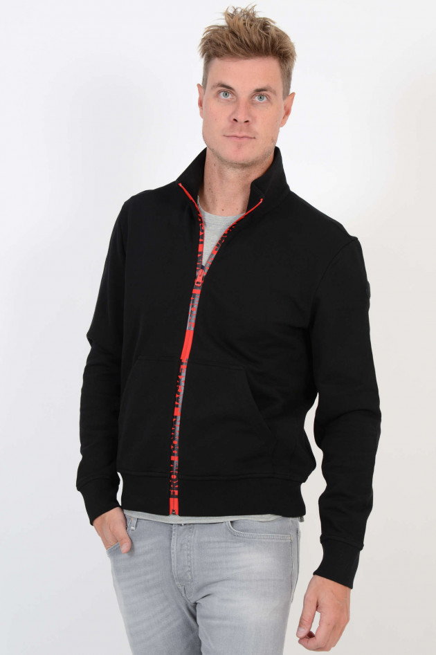 Moncler Sweatjacke in Schwarz/Rot