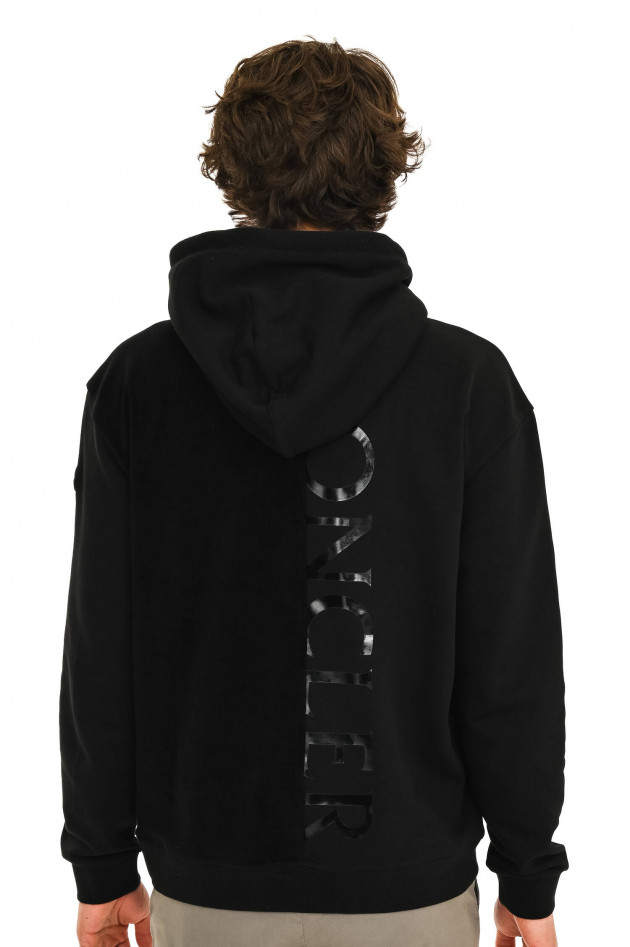 Moncler Hoodie MAGLIA CON CAPPUCCIO in Schwarz