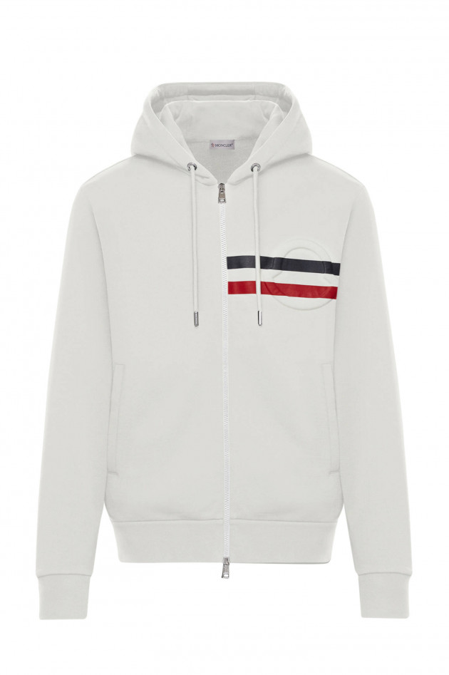 Moncler Sweatjacke MAGLIA mit Relief-Logo in Offwhite