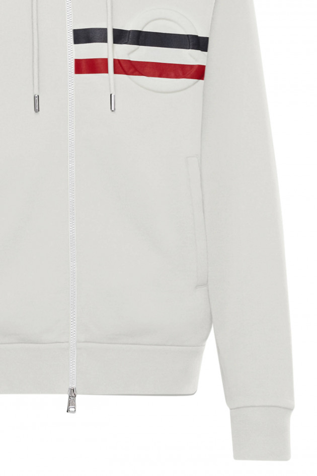 Moncler Sweatjacke MAGLIA mit Relief-Logo in Offwhite