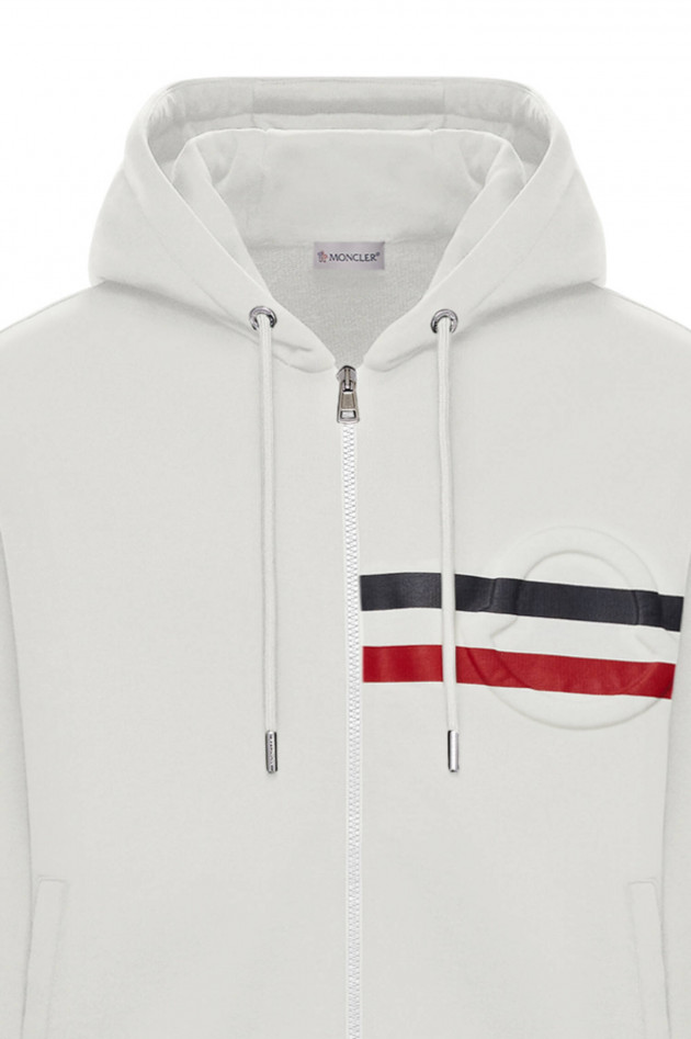 Moncler Sweatjacke MAGLIA mit Relief-Logo in Offwhite