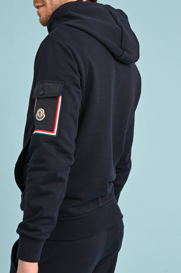 Moncler Sweatjacke mit aufgesetzter Tasche in Navy