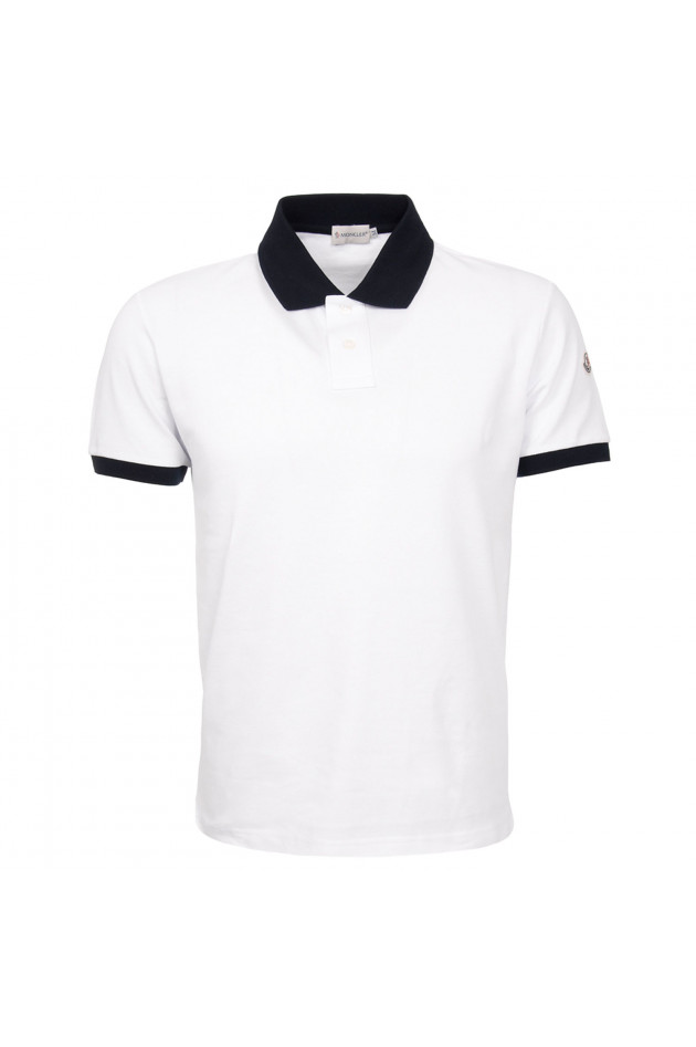 Moncler Poloshirt in Weiß/Blau