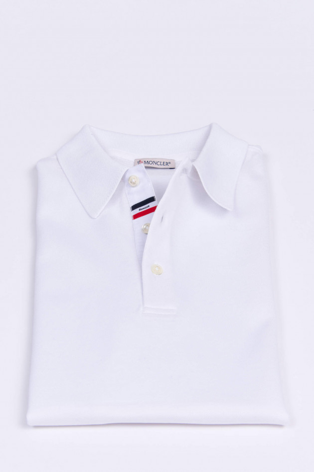 Moncler Poloshirt mit Detail an der Knopfleiste in Weiß