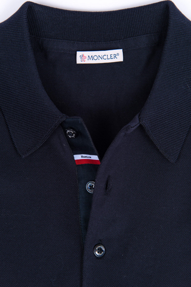 Moncler Poloshirt mit Detail an der Knopfleiste in Navy