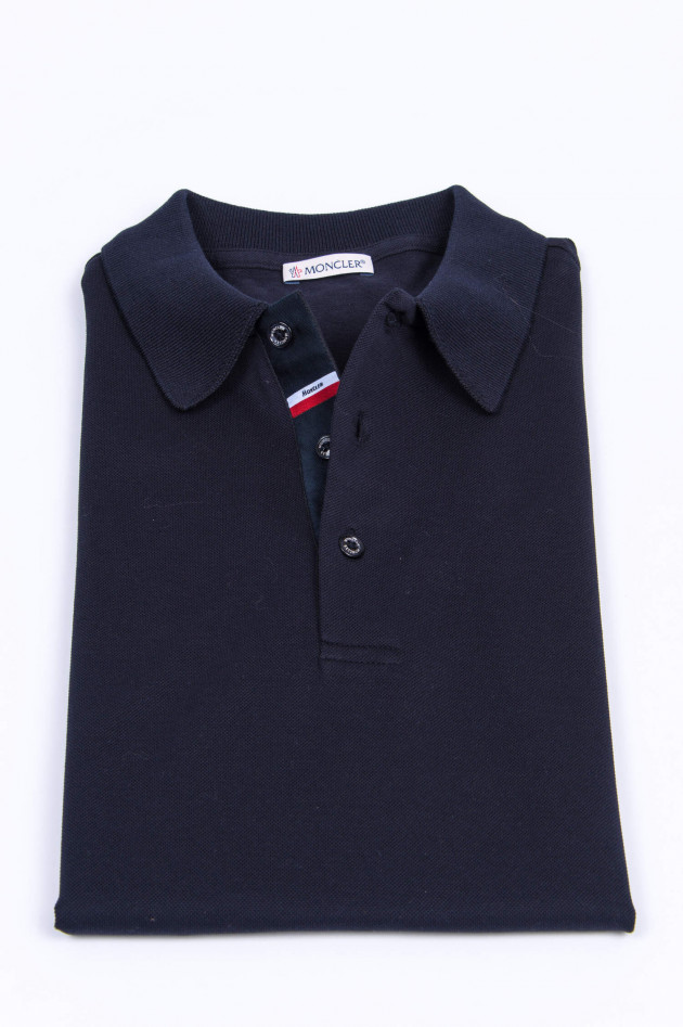 Moncler Poloshirt mit Detail an der Knopfleiste in Navy