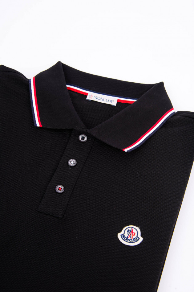 Moncler Poloshirt MAGLIA mit Streifen-Details in Schwarz