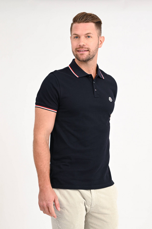 Moncler Poloshirt mit Streifen-Details in Navy