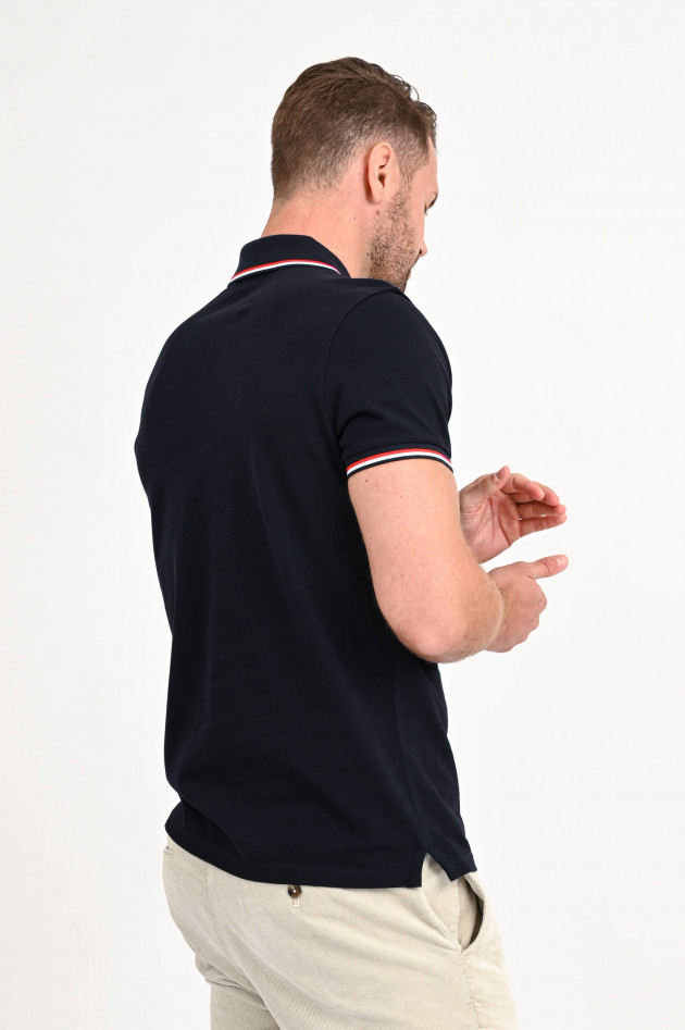 Moncler Poloshirt mit Streifen-Details in Navy