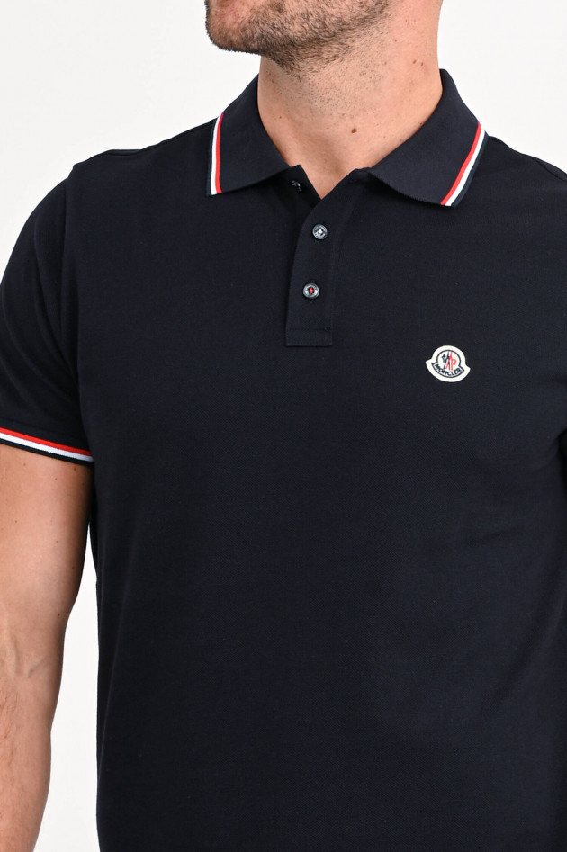 Moncler Poloshirt mit Streifen-Details in Navy