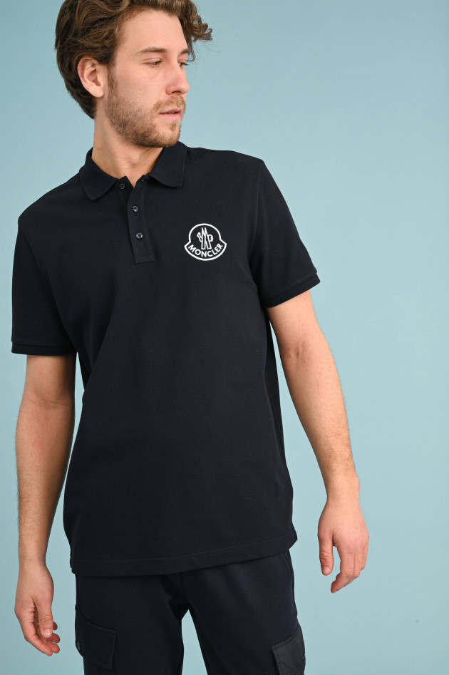 Moncler Piqué Poloshirt in Navy