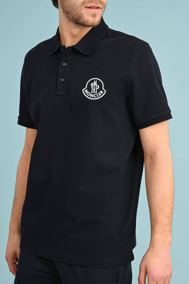 Moncler Piqué Poloshirt in Navy