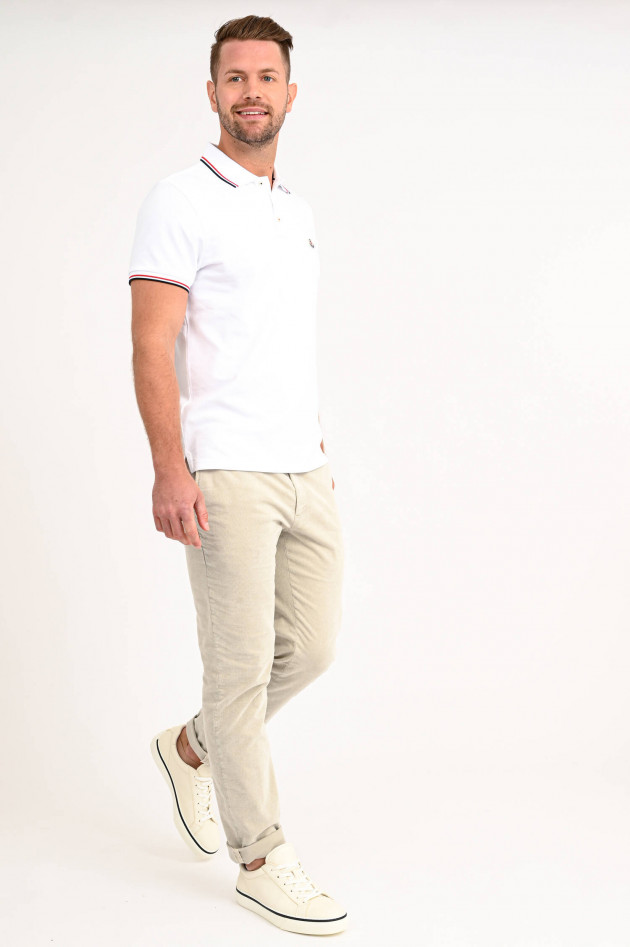 Moncler Poloshirt mit Streifen-Details in Weiß