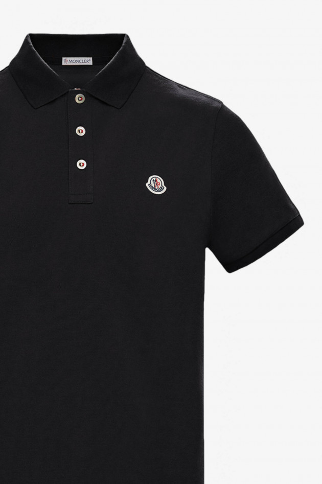 Moncler Klassiches Poloshirt in Schwarz